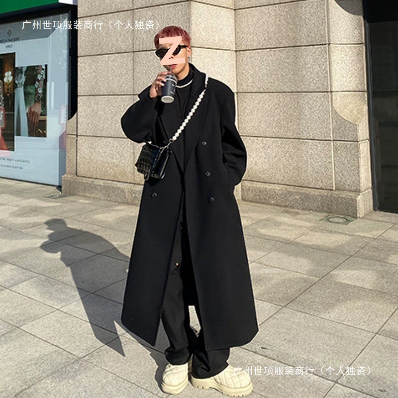 Зимнее новое мужское пальто длинное колено