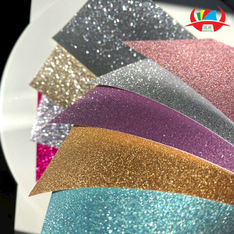 Papel nacarado A5 color cartón papel brillo papel polvo de oro papel láser papel Super flash en polvo papel oro y plata tarjeta papel brillo