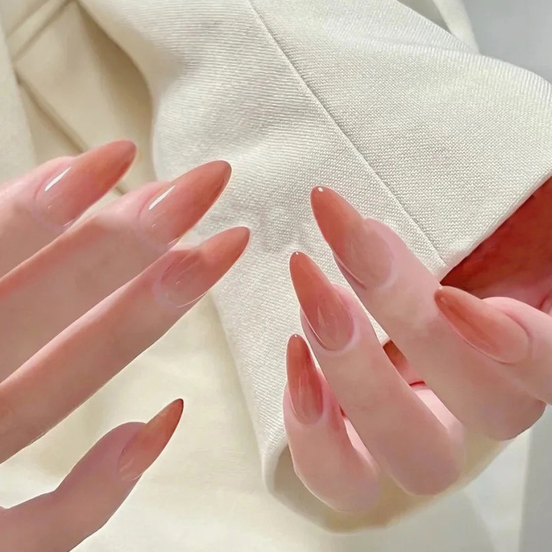 ins Same Style Wear Armor Orange Gradient Almond Armor White Removable nail Patch Finished Wholesale nail ins Same Style Wear Armor Orange Gradient Almond Armor White Removable nail Patch Finished Wholesale nail