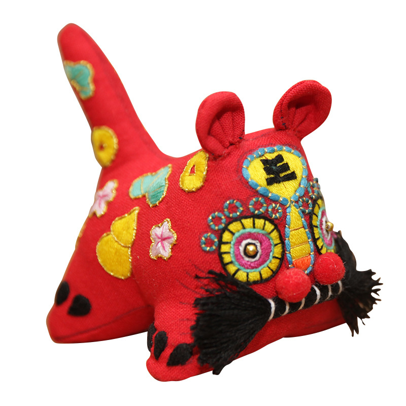 Nuevo bordado DIY Tigre Año regalo Lu bordado muñeca patchwork Cinco Tigres regalo creativo Sala adornos de tigre