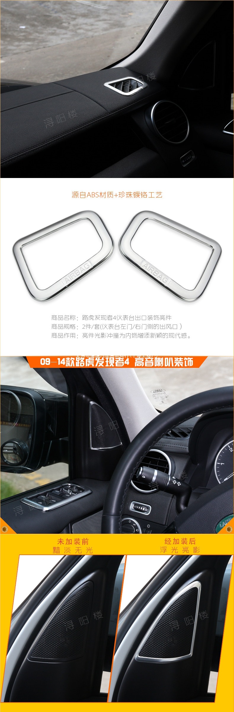 Suitable for Land Rover Discovery 4 interior trim, gear shift panel knob, center console, scratch-resistant window lift button decoration and modification
