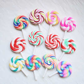厂家直销软陶仿真棒棒糖奶油胶手工diy饰品食玩配件微景观插件