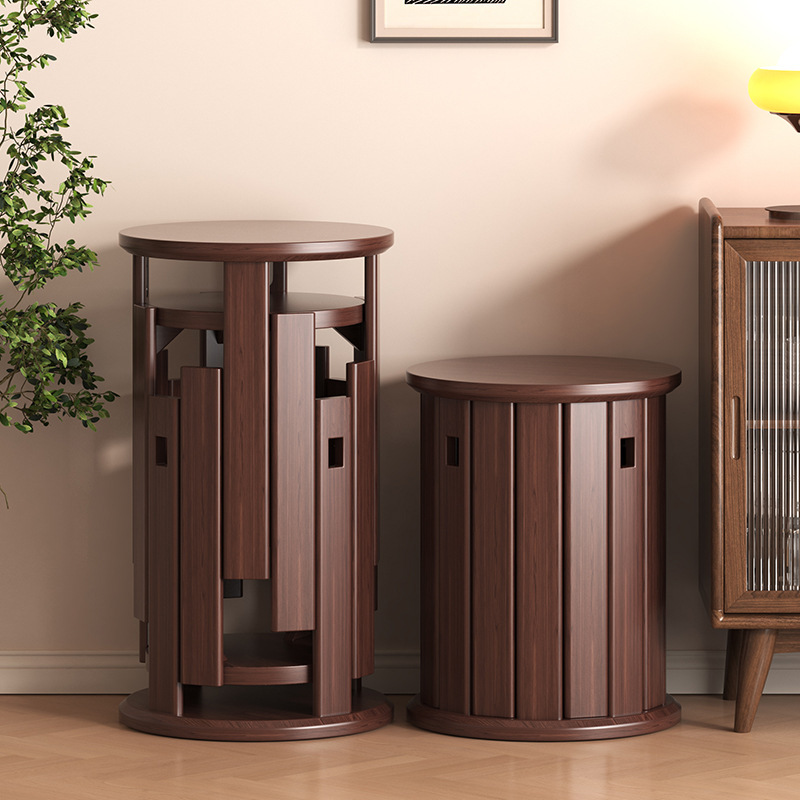 Mingzheng Furniture Factory Solid Wood Small Stools Stackable Dining Chairs Dining Table Chairs Small Stools Dining Table Home Living Room Seat Board