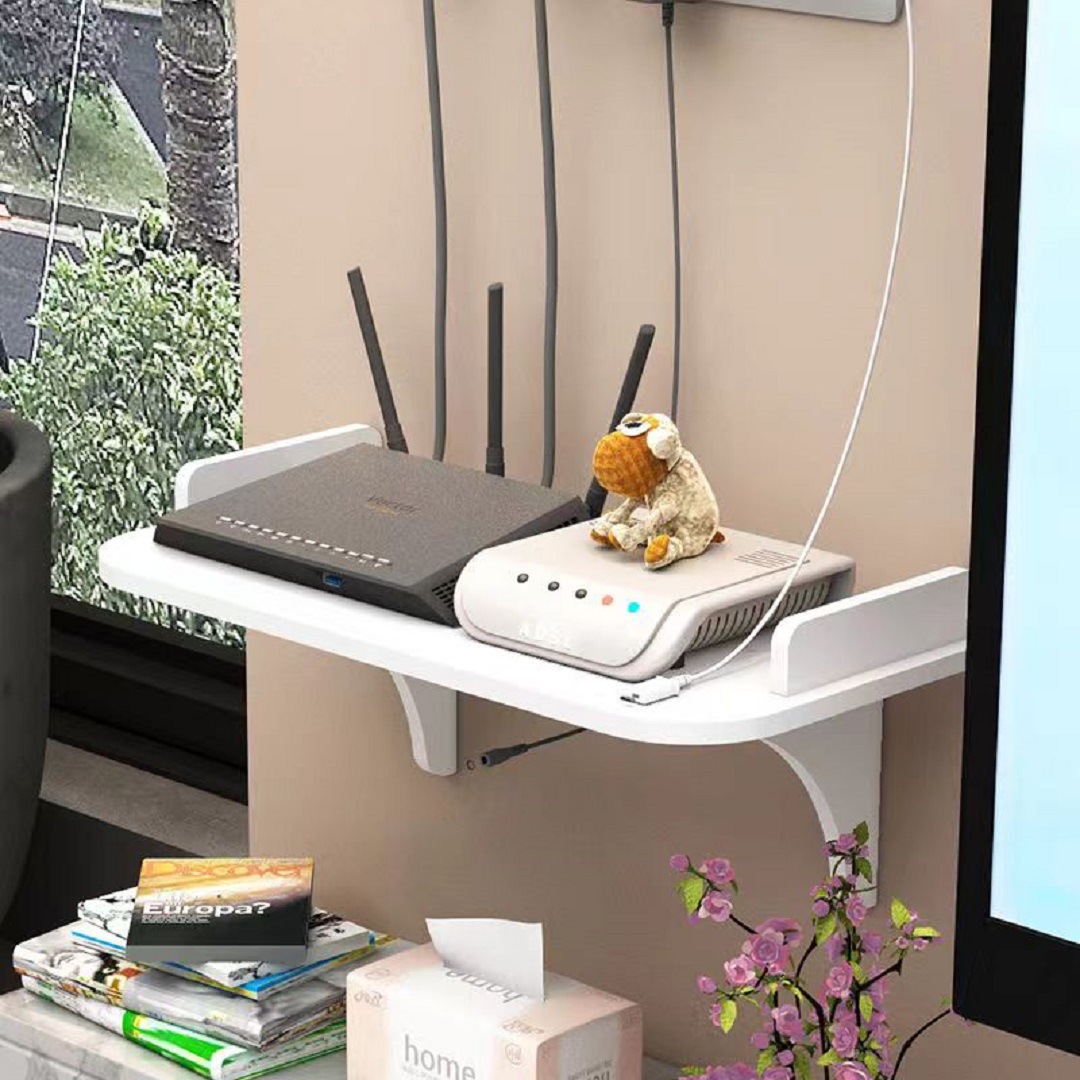 Router Placement Rack, Wall-Mounted Without Drilling, Projector, Wifi, Tv Set-Top Box Storage Rack, Bedroom Storage