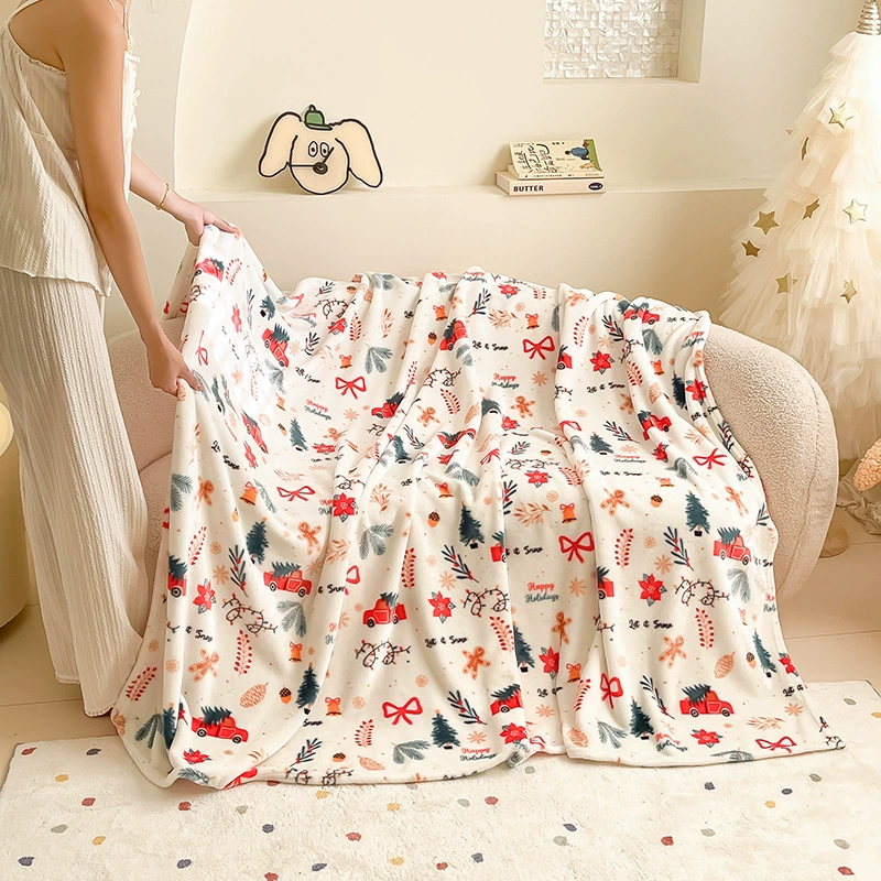 Рождественское праздничное одеяло, фланелевое одеяло, коралловое бархатное одеяло для дивана, утолщенное одеяло, одеяло для сна