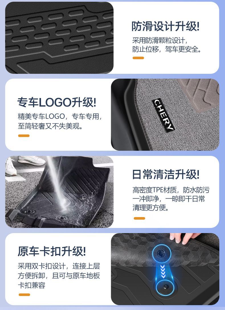 Suitable for EAN V Tyrannosaurus Rex Foot Mat TPE Car Foot Mat Surrounding Wear-resistant Foot Mat Tail Box Mat Full Set Car Foot Mat
