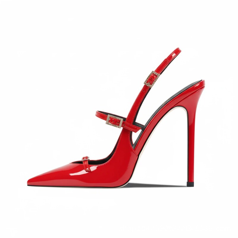 European and American Style Cross-Border Fashion Open-Back Pointed Toe Glossy Patent Leather Shallow Mouth Women's Shoes with Thin High Heels, Large Sizes 35-47 European and American Style Cross-Border Fashion Open-Back Pointed Toe Glossy Patent Leather Shallow Mouth Women's Shoes with Thin High Heels, Large Sizes 35-47