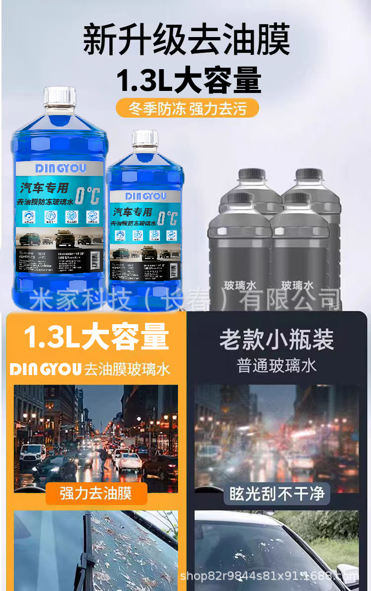 Car Methanol Glass Cleaner for Removing Oil Film and Dirt, Crystal-Coating Anti-Rain Wiper Fluid, Winter Anti-Freeze