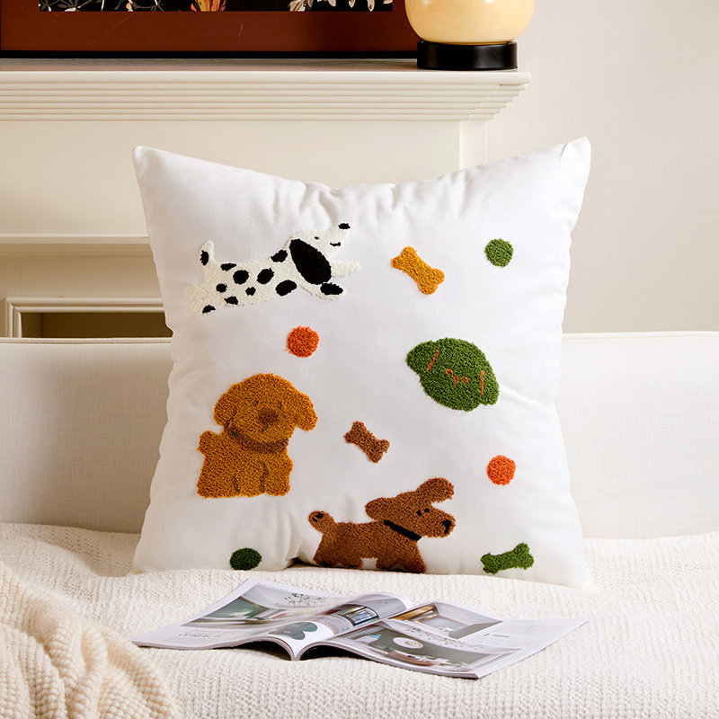 Custom bordado abraza almohada funda dibujos animados lindo dormitorio sala de estar sofá cama cojín ventana flotante almohada de cintura sin núcleo