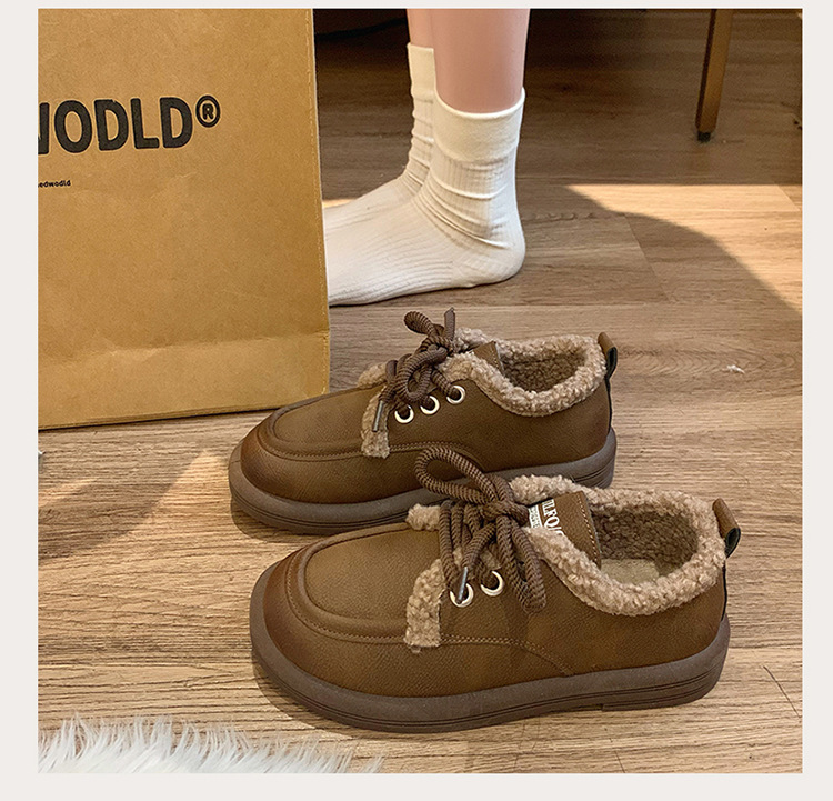 Kleine Lederschuhe im britischen Stil, trendige Winternische für Mädchen, Isolierung aus Baumwollplüsch mit niedrigem Absatz, Außenschuhe mit weicher_voghion.com