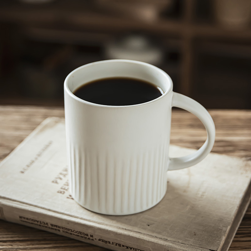 Simple style practical ceramic mug creative vertical pattern…