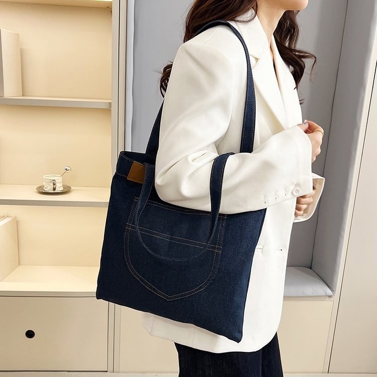 Nueva bolsa de hombro de vaqueros, bolsa de compras de gran capacidad, bolsa de madre, bolsa de arte, bolsa de estudiantes, bolsa de clase simple para viajar.