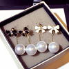 Fashionable design silver needle, trend earrings from pearl, city style