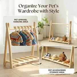 跨境新款猫狗衣服收纳整理展示四季通用宠物落地衣架玩偶收纳架