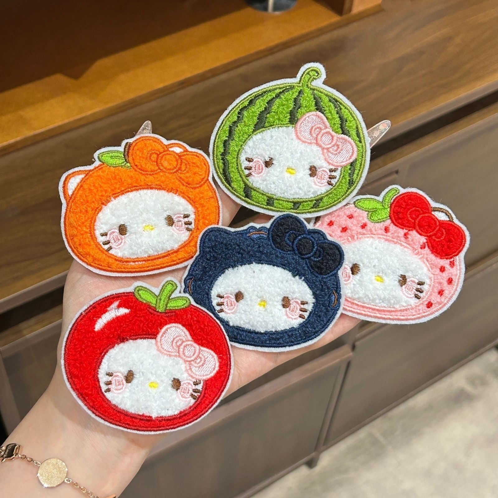 Fun and cute fruit cat hair fringe sticker, soft and adorable cartoon sushi bread girl magic sticker, a magical hair styling tool