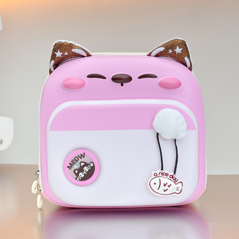 2025 nueva mochila infantil caricatura lindo gatito niñas y niñas mochila de huevo ligera bolsa escolar de la escuela primaria