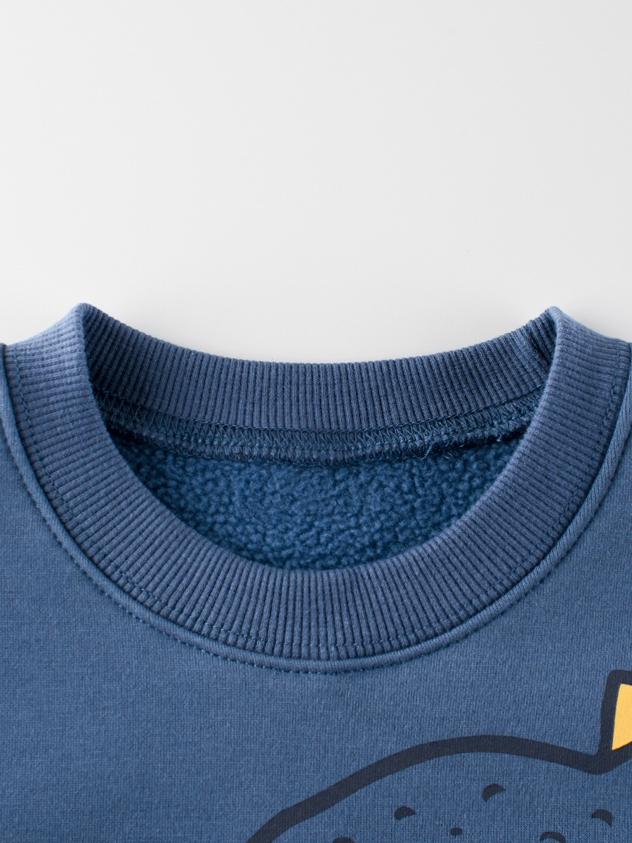 27 niños estilo coreano ropa para niños transfronteriza suministro en vivo suéter de los niños suéter forrado de lana Jersey cuello redondo ropa de bebé dinosaurio niños