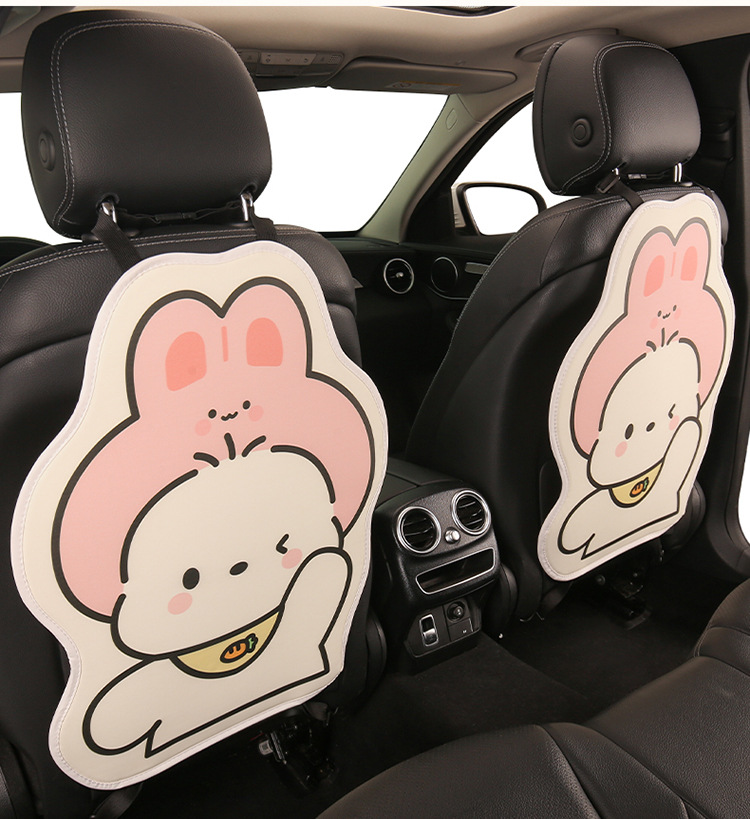 Hat-Shaped Pochacco Anti-Kick Pad, Long Style, Cute for Ladies and Children, Cartoon Car Seat Back Anti-Kick Pad, Anti-Dirty Pad for Car Use
