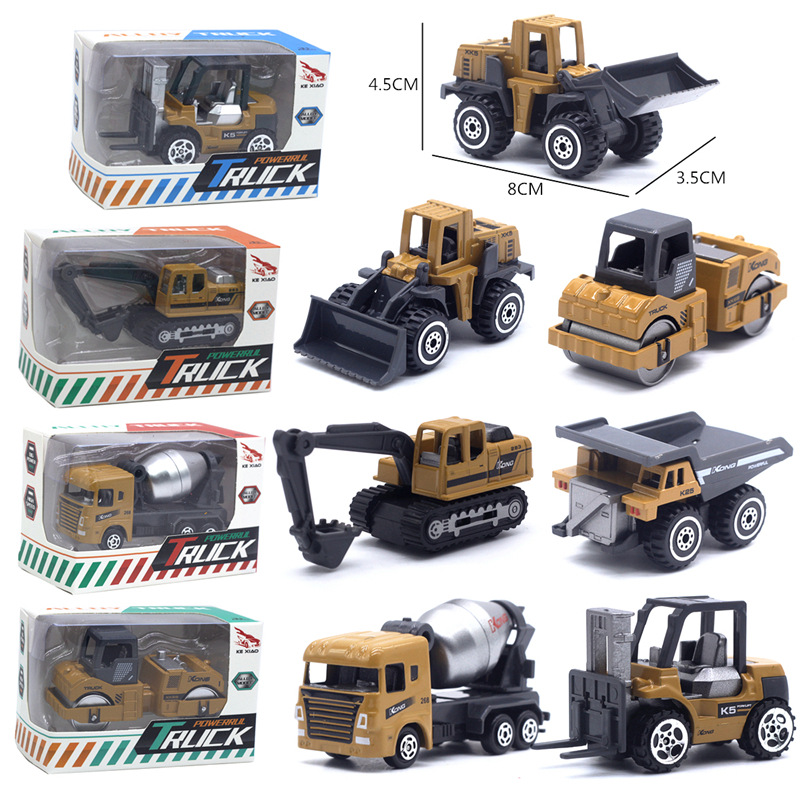 1:64 6 nueva aleación de ingeniería vehículo color sola ventana caja huevo máquina torsión juguete modelo decoración la torta