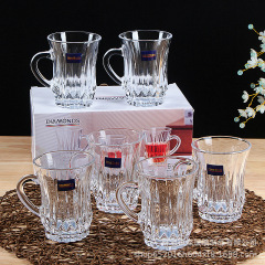 クリエイティブ水晶グラスセット耐熱透明カップ家庭用ジュースコーヒーカップ6点セットプレゼント卸売り