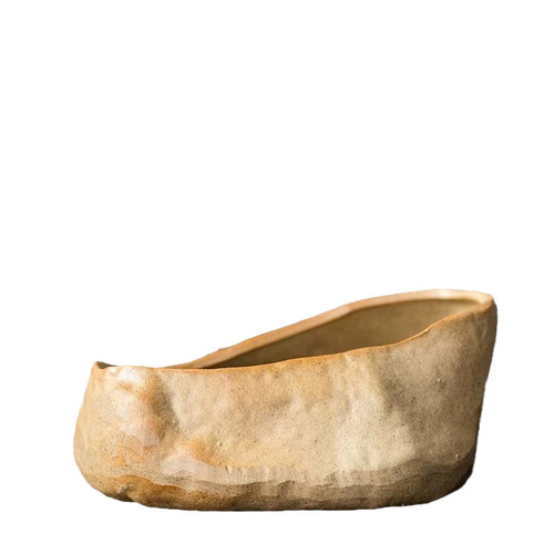 Meaty flower pot rough pottery pot imitation small stone retro potted thumb pot breathable cross-border ceramic meaty special pot