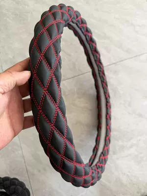 New Bubble Series Steering Wheel Handle Cover Net Red Non-slip Handle Cover Four Seasons Universal Car Handle Cover Wholesale (Other Automotive Exterior Supplies) - black-with-red-stripe-wide-matte-finish-45