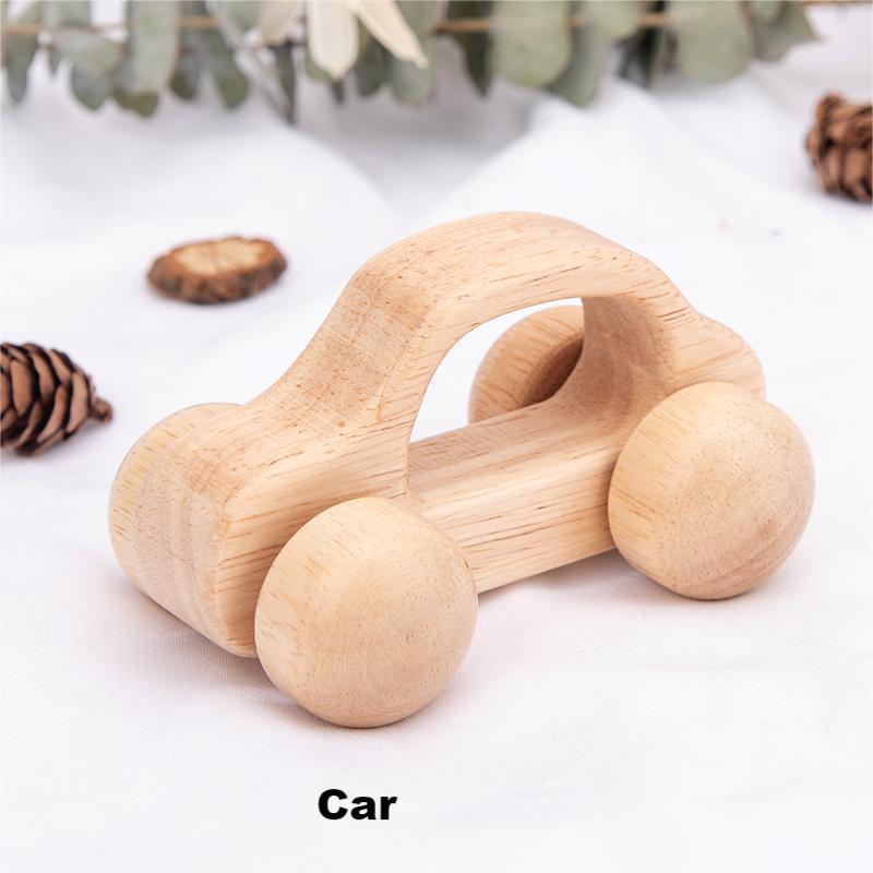 Weiweihu cochecito de madera versión Q para niños de 0 a 3 años de edad, coche de madera maciza, entrenamiento de la capacidad de agarre del bebé, juguete educativo