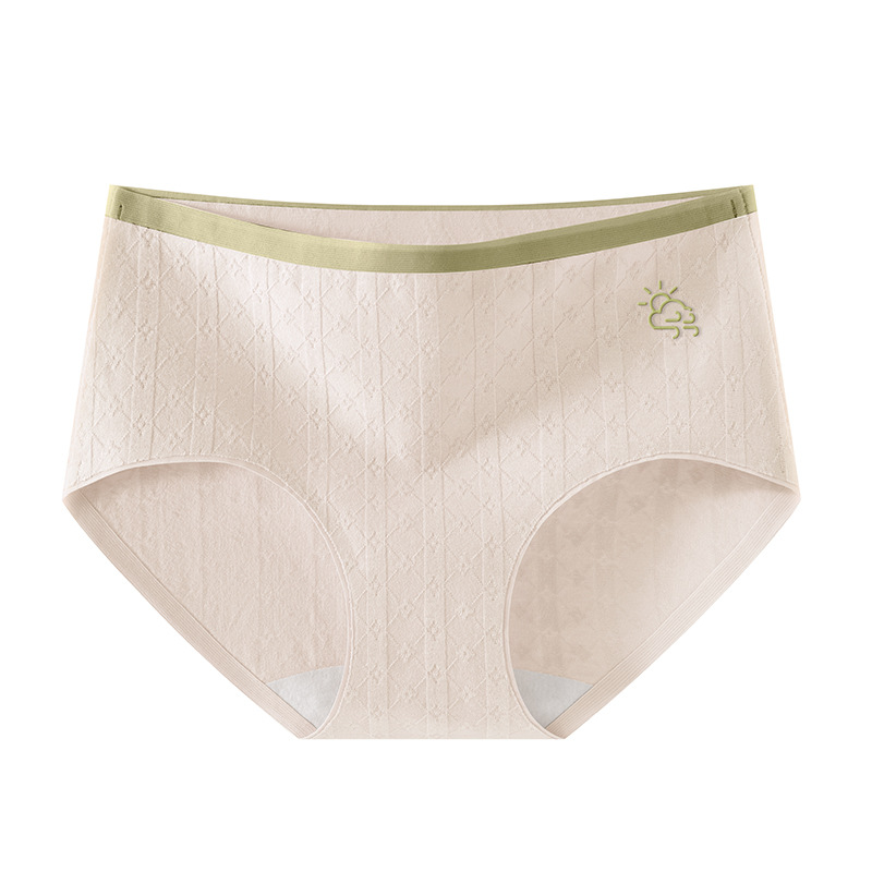 Clima ropa interior de algodón jacquard algodón 9A antibacteriano algodón entrepierna 2024 nuevo calzoncillos transpirables de cintura media sin costuras para niñas