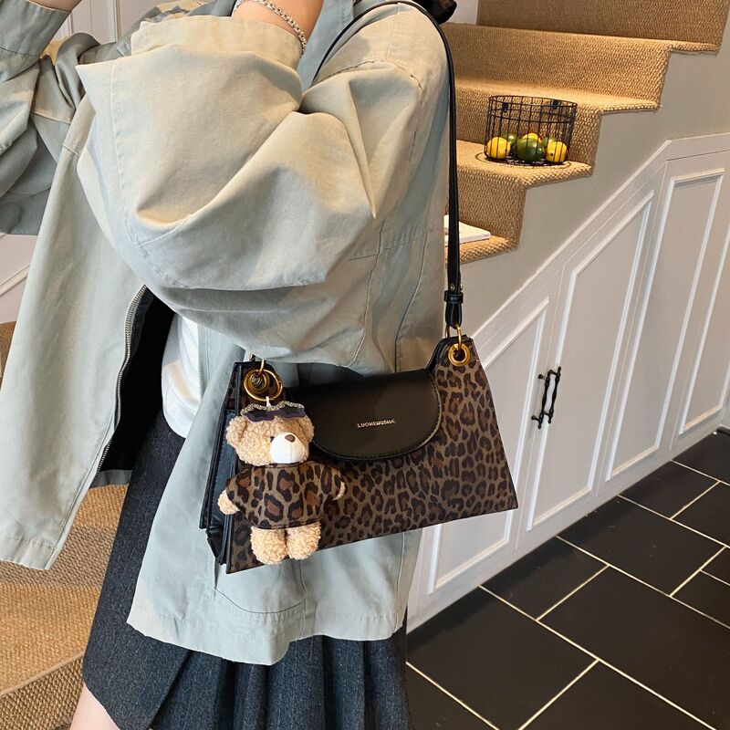 法式小众豹纹腋下包包女2025新款复古百搭单肩包高级感通勤斜挎包|undefined