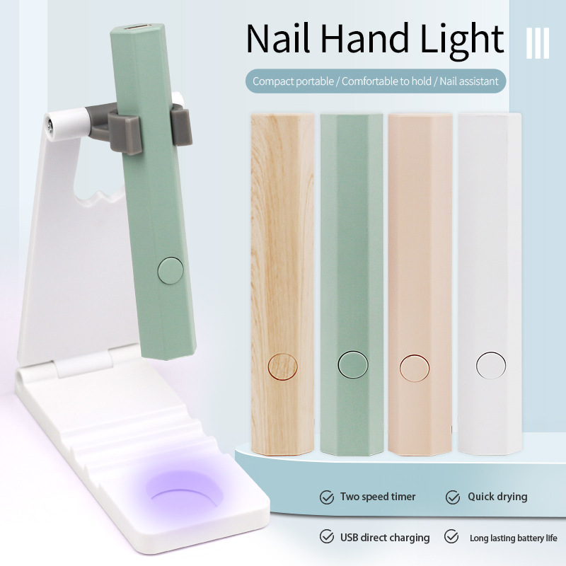 Lámpara hexagonal de manicura portátil pequeña almacenamiento de energía mini lámpara de horno de uñas de manicura luz de mano