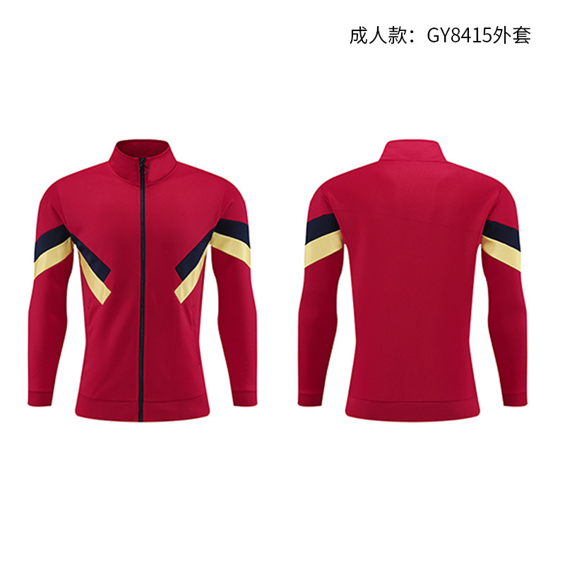 Cuello vertical empalme transfronterizo de dos piezas primavera y otoño grupo running trajes deportivos juveniles trajes deportivos personalizados para hombres