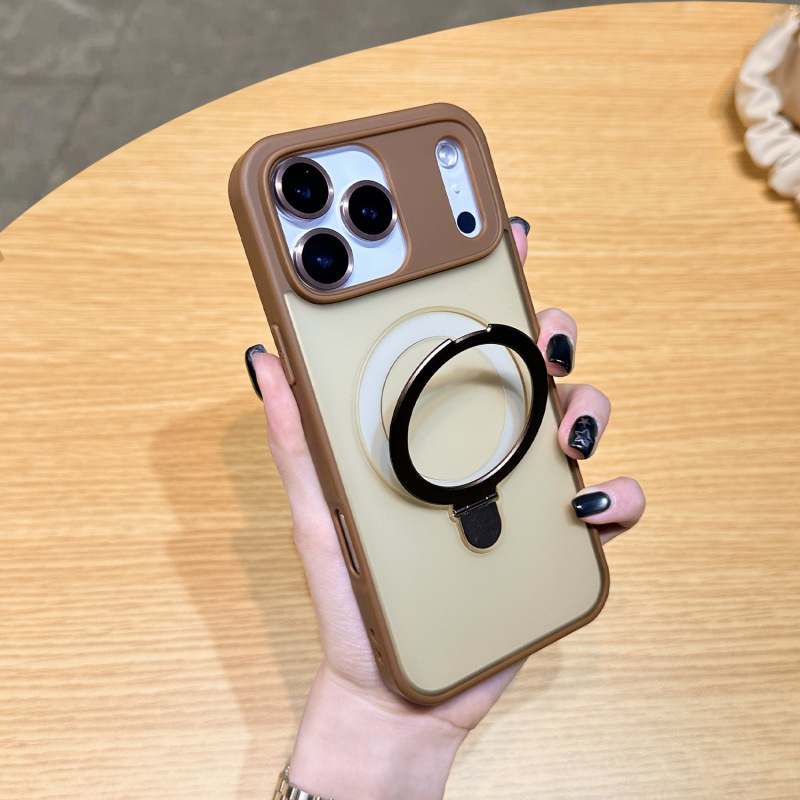 适用iPhone17PROMAX手机壳肤感磁吸支架苹果17带镜头膜防摔保护套|undefined