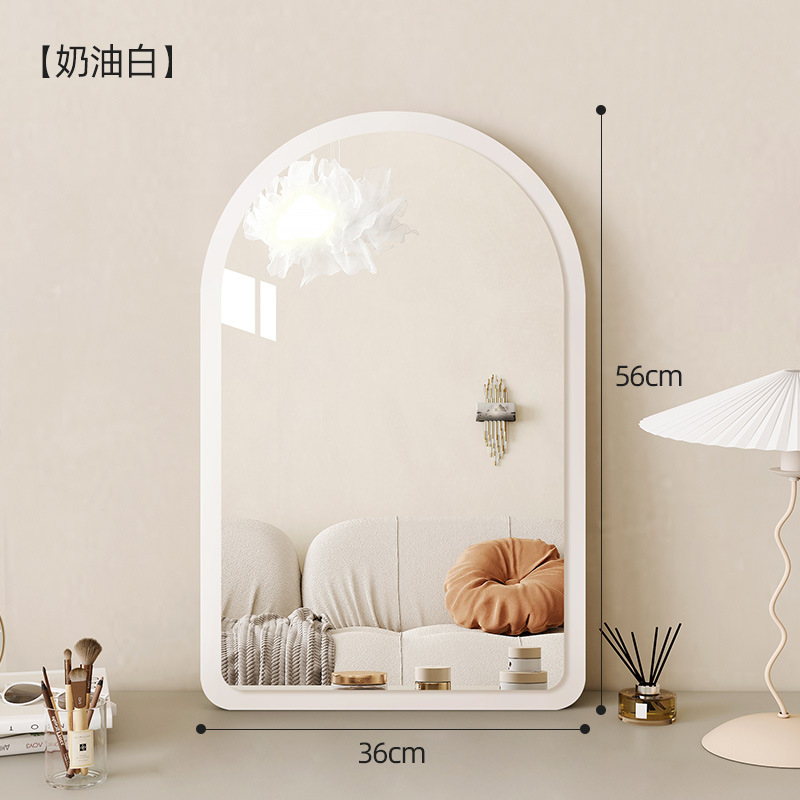 Espejo de vestir arqueado medieval en el hogar dormitorio de niñas espejo de maquillaje se puede colgar en la pared dormitorio de estudiantes espejo de oficina