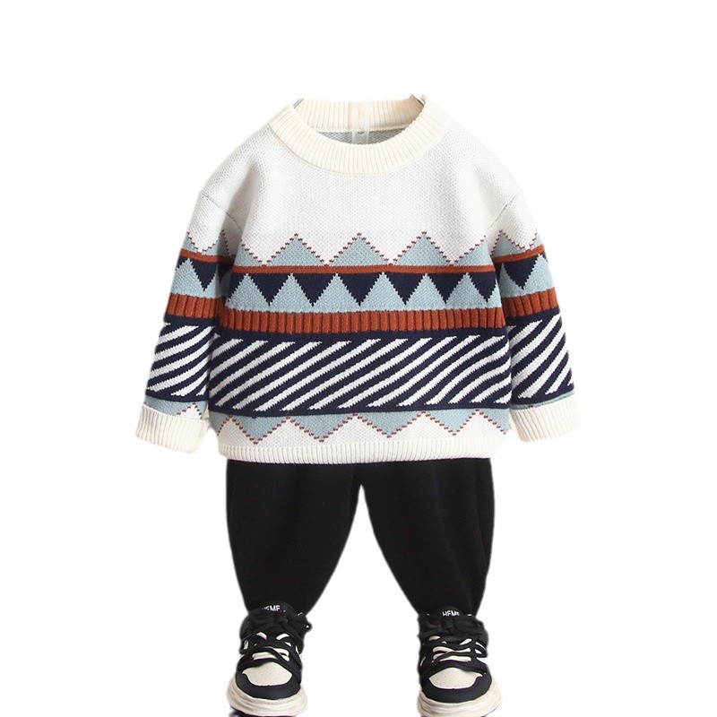 6692 Suéter para niños Otoño e invierno para niños Suéter grueso y cálido 2024 Nuevo estilo de bebé Invierno de estilo occidental image 6