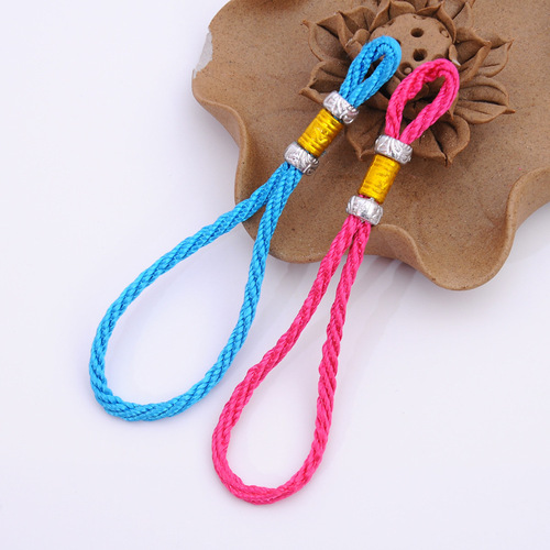 Factory direct sales, twist sling, car lanyard head, silver bead sling, bodhi lanyard, small hanging head wholesale lanyard