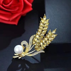 High-end temperament wheat ear brooch women's rhinestone best-selling corsage high-end brooch temperament clothing accessories clothing wholesale