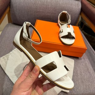 Flat H Sandals 2025 Early Spring and Summer Internet Popular New Fashionable One-Word Slippers Lightweight Casual Beach Sandals for Women