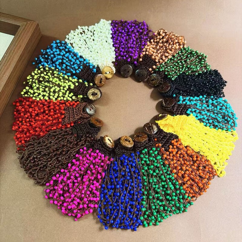 New cross-border bohemian style handmade crochet bead bracelet, fashionable and exaggerated woven beaded women's accessory New cross-border bohemian style handmade crochet bead bracelet, fashionable and exaggerated woven beaded women's accessory
