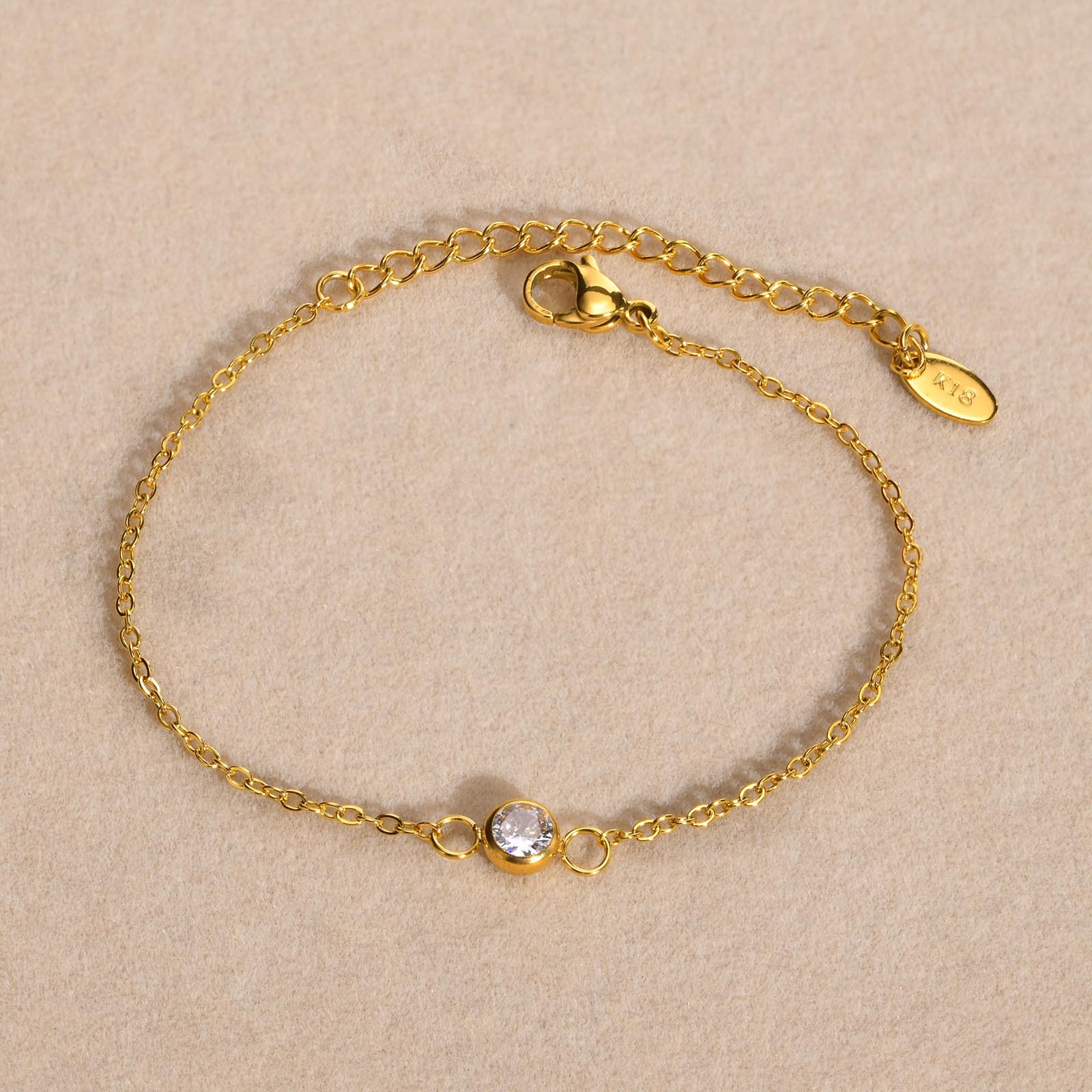 Bracelets Classification 1 Piece Quantity Daily Occasion 201 Stainless Steel Material Simple Style Round 201 Stainless Steel Gold Plated Rhinestones Stainless Steel Bracelets In Bulk