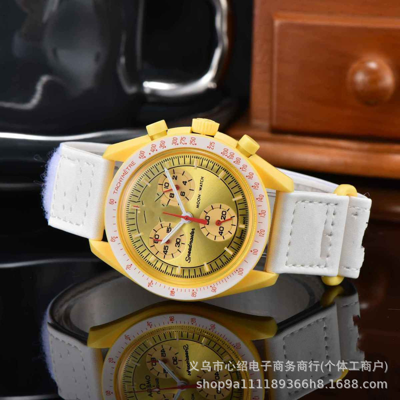 2025年貿易ホットセール人気カップルウォッチムーン共同ブランドスペース月面着陸ミッション6針クロノグラフクォーツハンド|undefined
