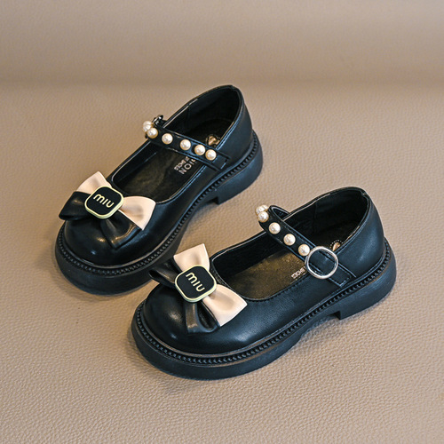 Girls' Summer Sandals 2024 New Children's Fashion Princess Shoes for Older Girls Non-Slip Soft Sole Small Leather Sandals