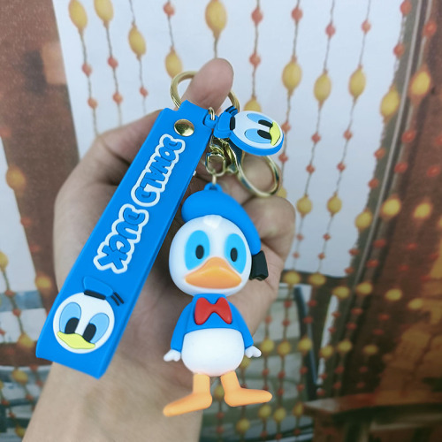 Donald Duckland Mickey Minnie Doll Keychain Pendant Couple School Bag Pendant Mickey Mouse Bag Accessories