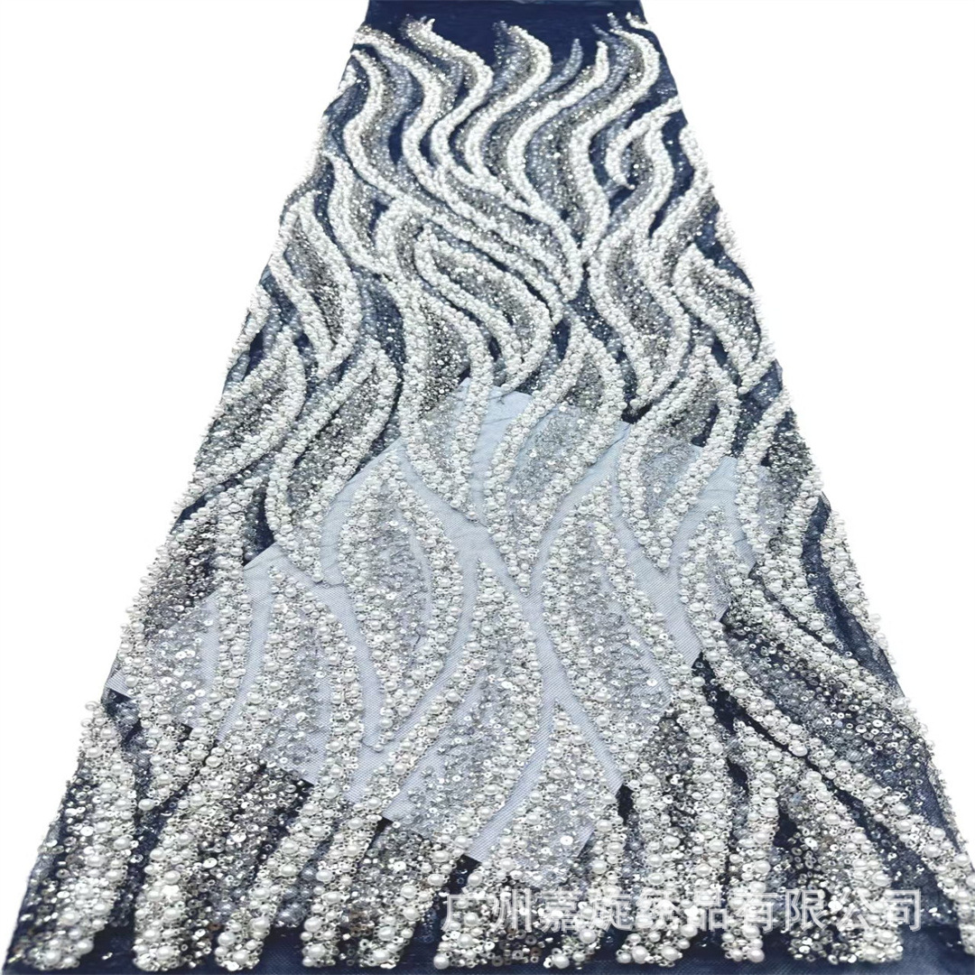 Moda streamlined cuentas de burbuja sequilla tela de malla vestido vestido vestido de boda vestido de rendimiento encaje cuentas de encaje