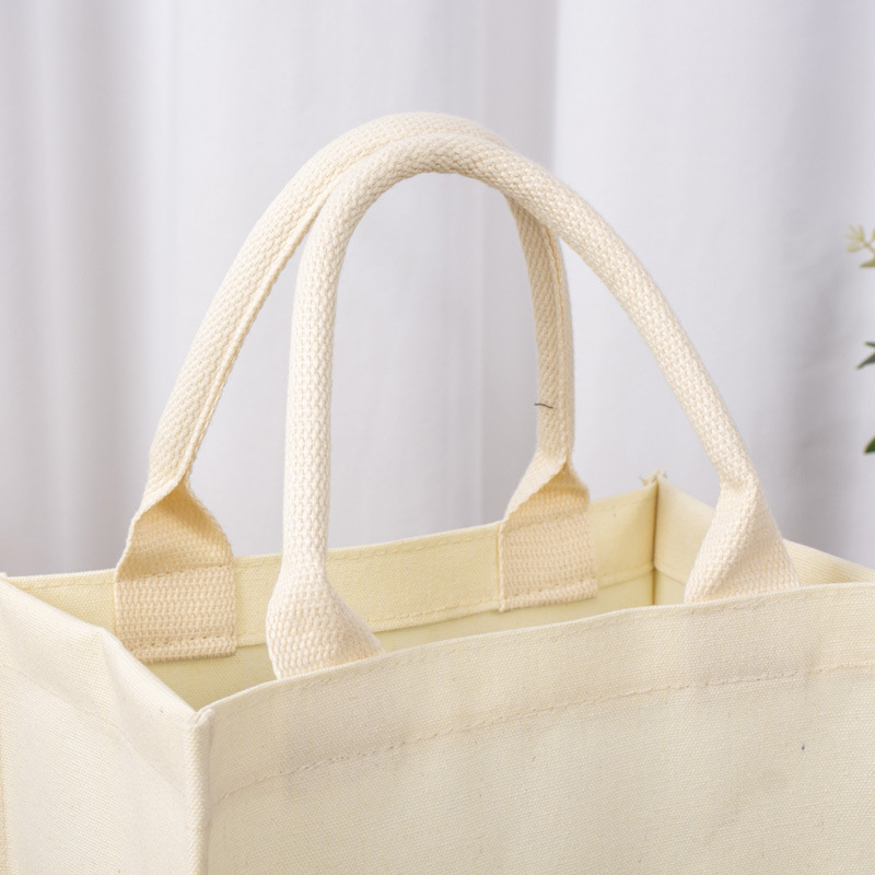 Bolsas de lona portátiles personalizadas simples bolsas de lona pintadas DIY en blanco de gran capacidad bolsas de lona tridimensionales personalizadas