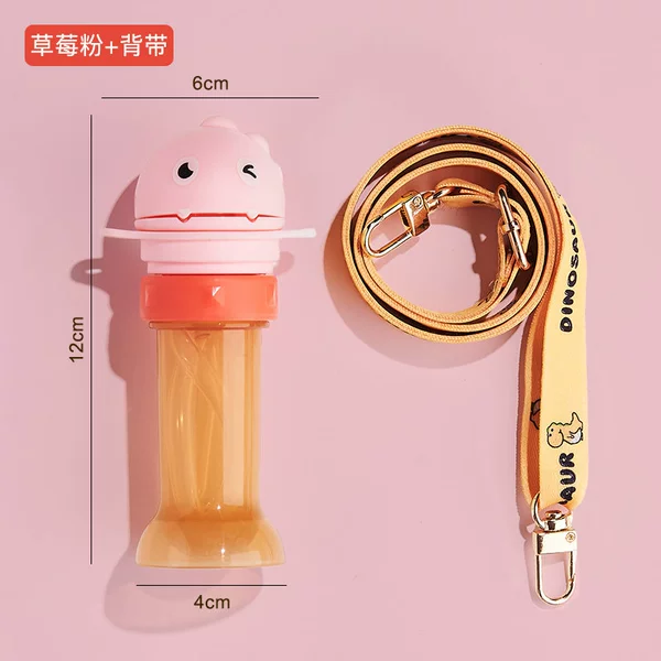Dinosaur, straw, strawberry, suspenders