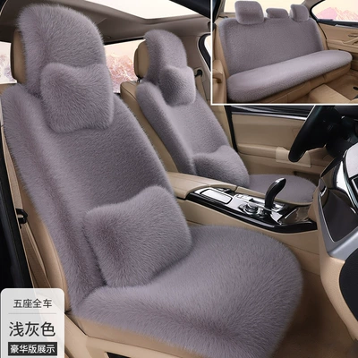 Seat cushion, seat cover — cushion, complete set of seat cushions, winter - light-gray-large-size-deluxe-edition