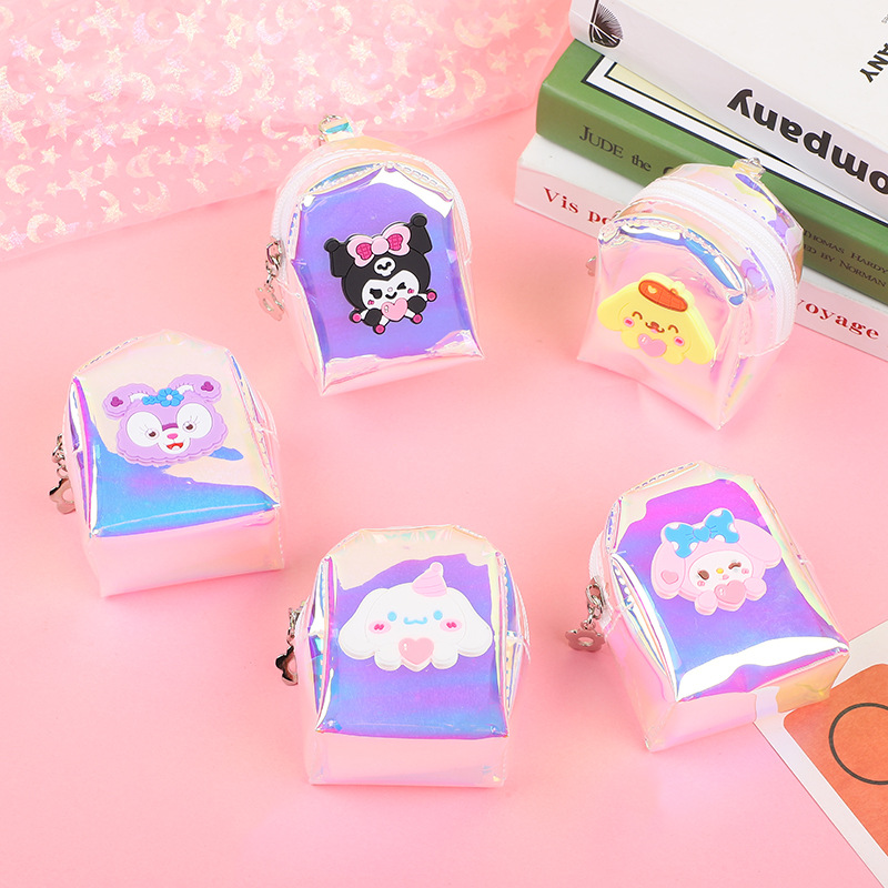 Bolso de las mujeres nuevos niños cartera transparente estudiante monedero portátil mini mochila dibujos animados Lindo bolso de la moneda