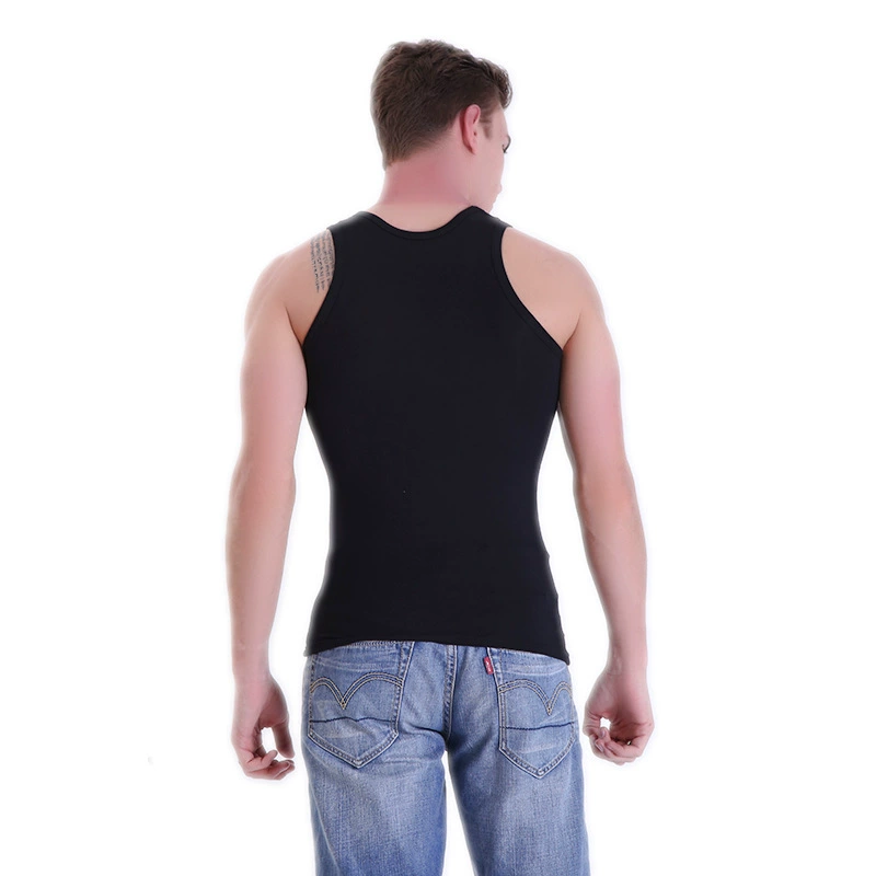 Thin silk soft breathable sports black elastic vest, absorbs sweat and smell