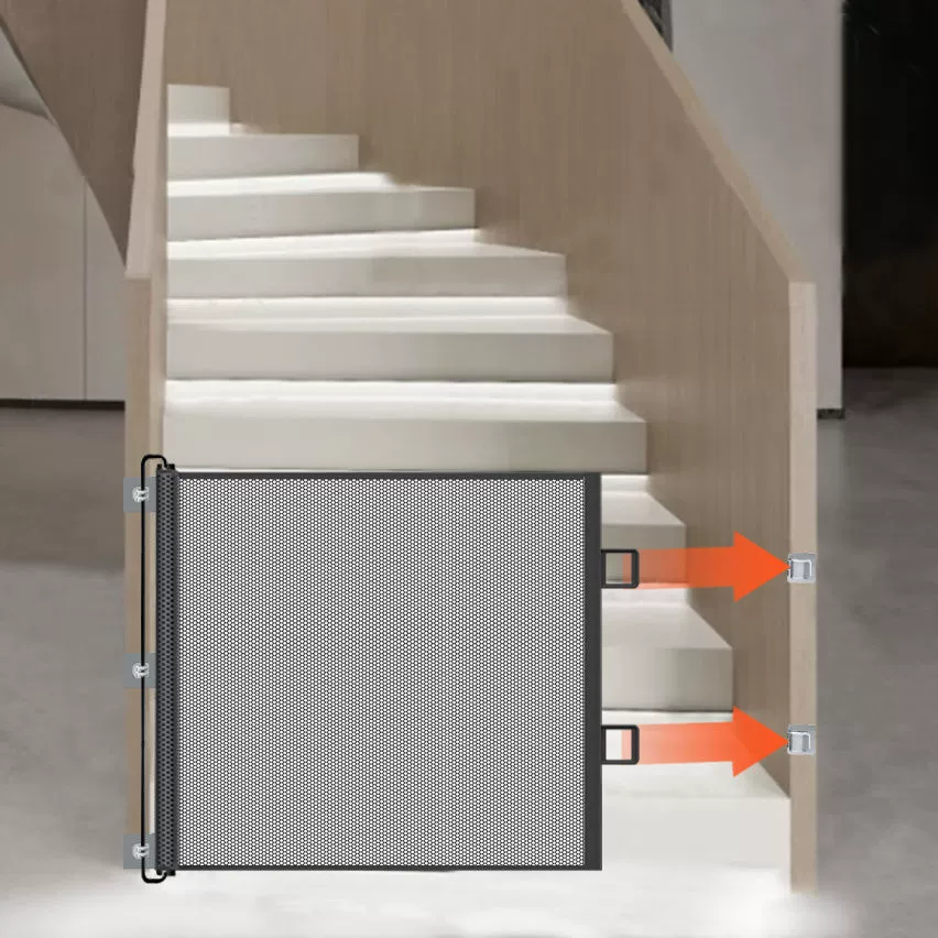 Забор для домашних животных без перфорации, выдвижной забор, изоляционная сетка для собак, барьер для внутреннего балкона, безопасный забор, который можно поворачивать.