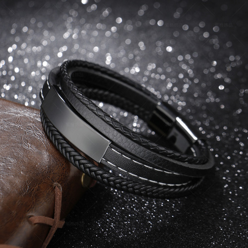Cross-border E-commerce Original Handmade Rope Braided Stainless Steel Bracelet Men's Titanium Steel Bracelet Accessory